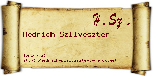 Hedrich Szilveszter névjegykártya