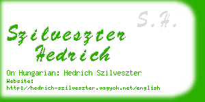 szilveszter hedrich business card